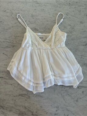 Hollister White Lace Gauze Layered Cami